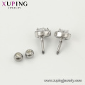 E-597 Xuping Moda Jóias Ródio cor simples design brincos CZ studs sintéticos